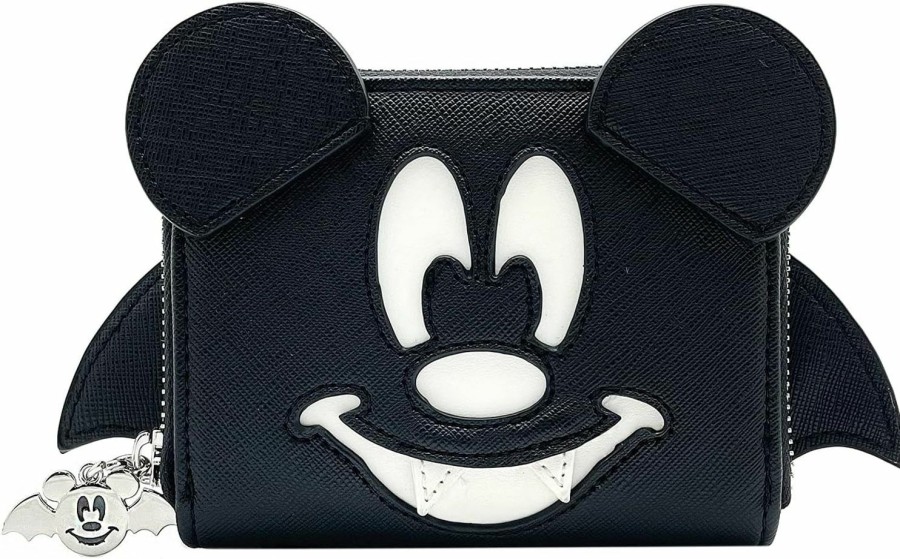 Loungefly Wallets | Loungefly X Lasr Exclusive Disney Mickey Bat Zip Wallet - Black - Fashion Accessory Cute Wallet Halloween Bats Goth Festival Rave