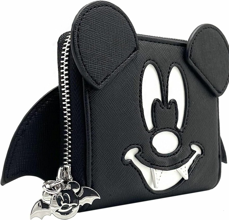 Loungefly Wallets | Loungefly X Lasr Exclusive Disney Mickey Bat Zip Wallet - Black - Fashion Accessory Cute Wallet Halloween Bats Goth Festival Rave