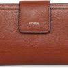 Fossil Wallets | Fossil Women'S Logan Leather Rfid-Blocking Tab Clutch Wallet For Women