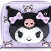 FLYBOT Wallets | Kuromi Cute Secret Mirror Lovely Violet Bifold Zip Around Vegan Leather Wallet With Cards Coin Bill Holder