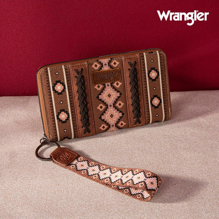 Wrangler Wallets | Wrangler Wallet Purse For Women Western Aztec Clutch Wristlet Wallet With Credit Card Holder