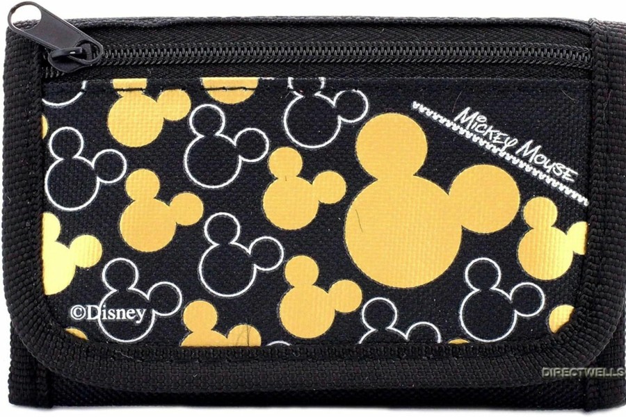 Disney Wallets | Disney Mickey Mouse Black Gold Trifold Wallet - 1 Wallet