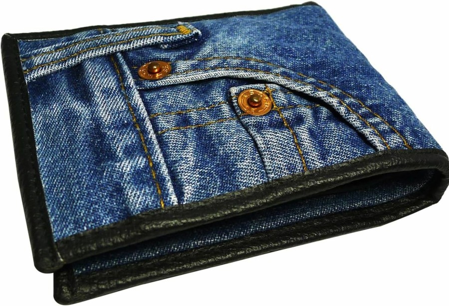 Bijoux de Ja Wallets | Bijoux De Ja Uni Blue Denim Small Billfold Purse Wallet