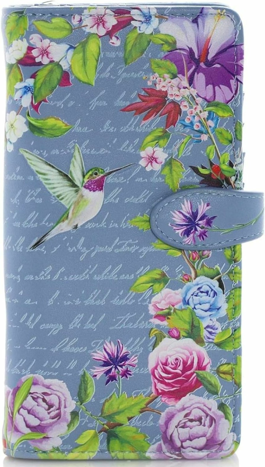 Shag Wear Wallets | Shag Wear Vintage Hummingbird Large Wallet For Women 7\" Blue