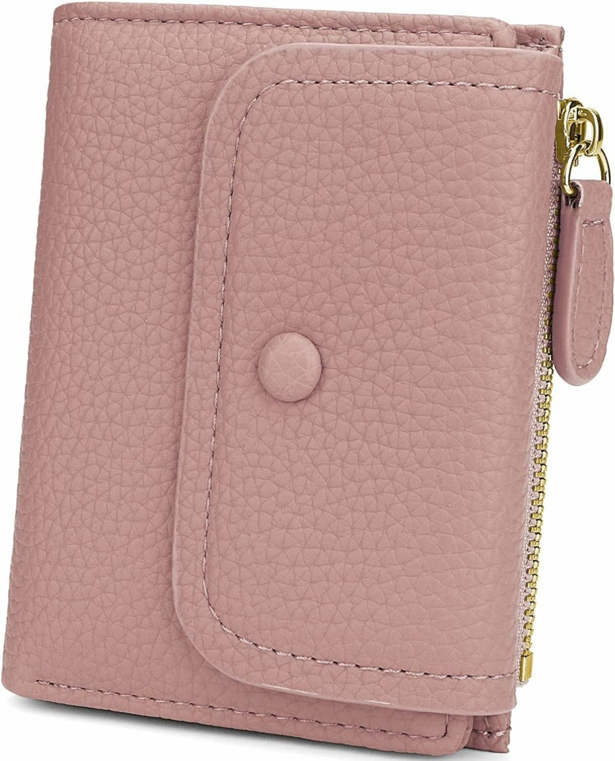 YALUXE Wallets | Yaluxe Women'S Compact Small Leather Billfold Wallet With Tassel Zipper Light Pink