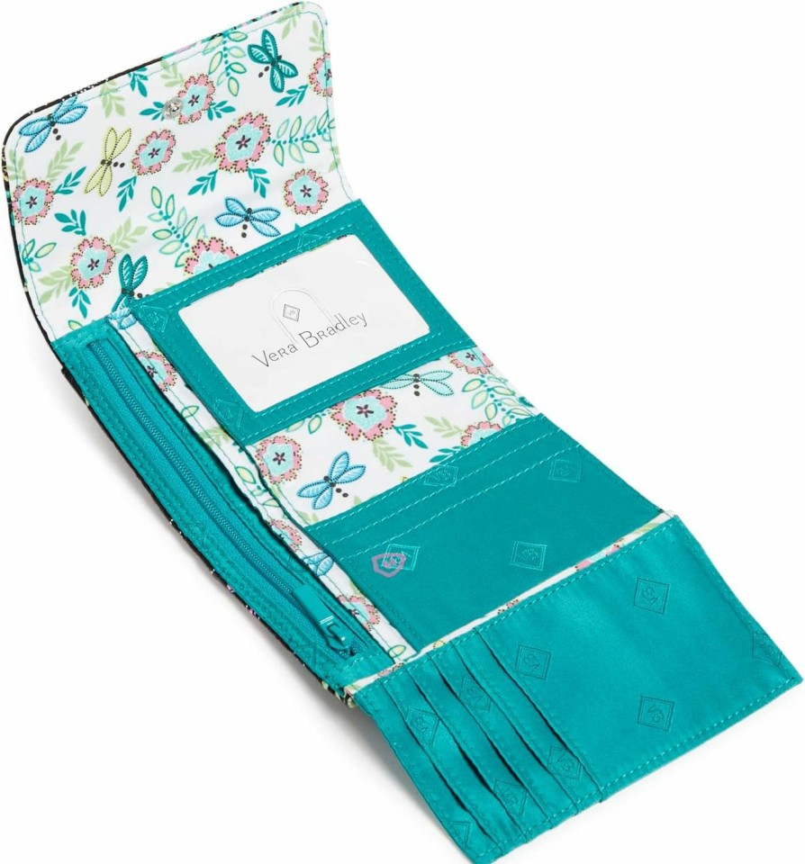 Vera Bradley Wallets | Vera Bradley Women'S Cotton Riley Compact Wallet With Rfid Protection