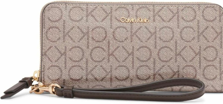 Calvin Klein Wallets | Calvin Klein Key Item Saffiano Continental Zip Around Wallet With Wristlet Strap