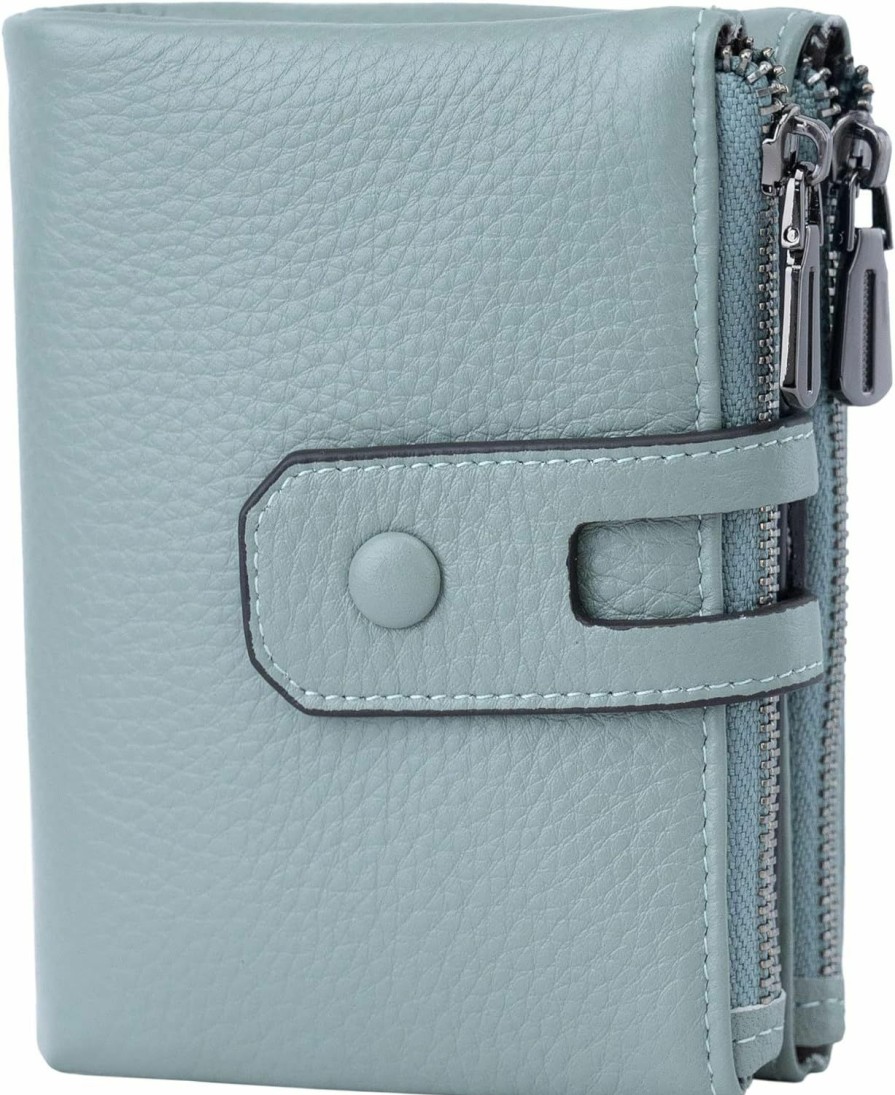 Bveyzi Wallets | Bveyzi Small Soft Leather Wallet For Women Rfid Blocking Ladies Card Holder With Double Zipper Pocket