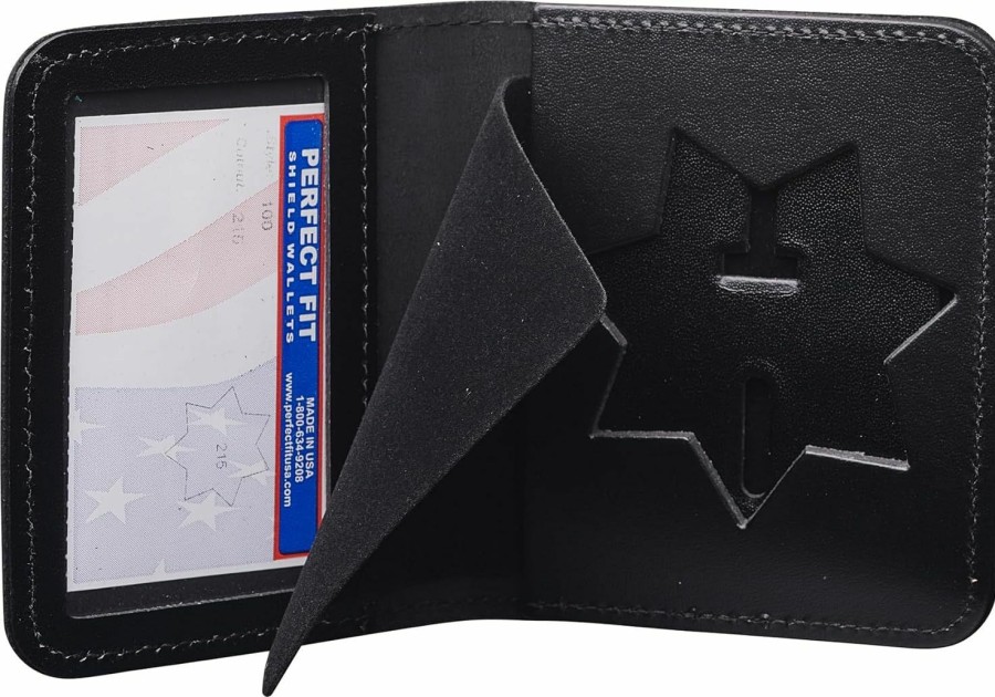 Perfect Fit Shield Wallets Wallets | Perfect Fit Shield Wallets Jail Police Law Enforcement 7 Point Star California Doc Corrections Style Bi-Fold Hidden Badge Wallet Fits For Blackinton B2001 (Cutout Pf215)