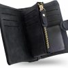 CONISY Wallets | Conisy Small Wallets For Women, Soft Leather Multi Card Holder Rfid Blocking Womens Wallet With Wristlet Zipper Coin Pocket (Black)