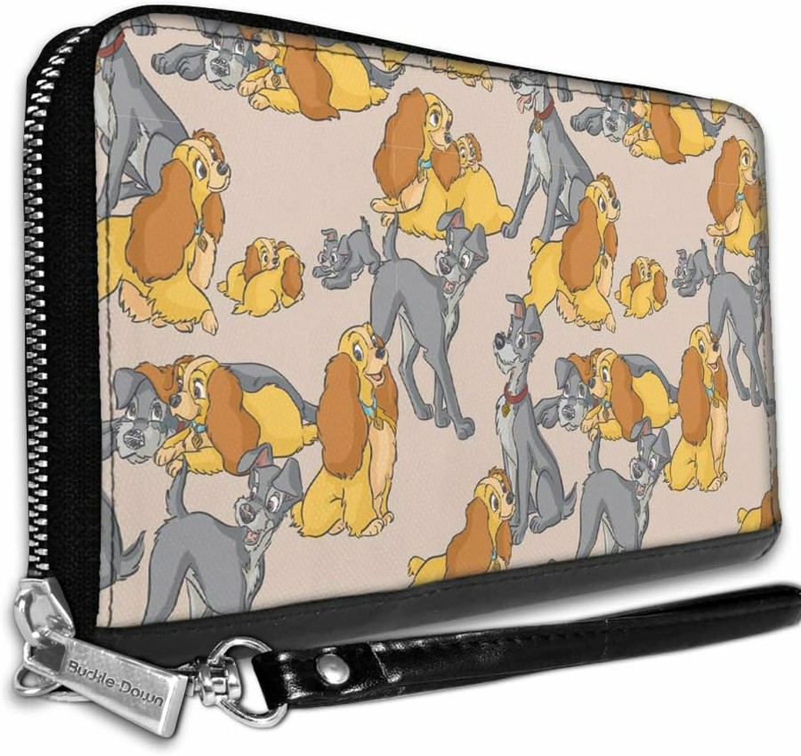 Buckle-Down Wallets | Buckle-Down Women'S Pu Zip Around Wallet Rectangle-Lady And The Tramp, 7.5\"X4.5\"