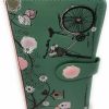 Shag Wear Wallets | Shag Wear Vintage Postcard Floral Bicycle Large Wallet For Women And Teen Girls Vegan Faux Leather Teal 7\"