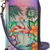 Anna by Anuschka Wallets | Anna By Anuschka Women'S Hand-Painted Genuine Leather Smartphone Case & Wallet - Tropical Flamingos