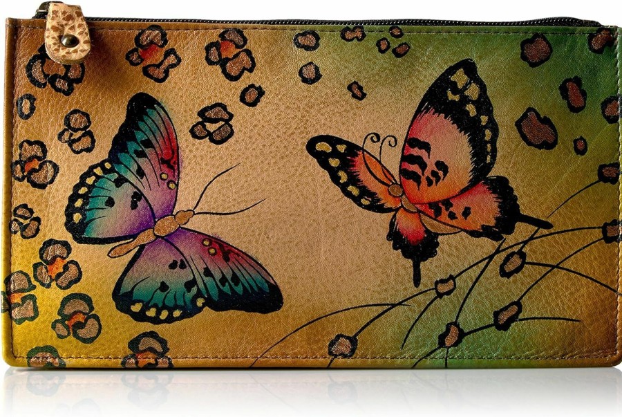 Anuschka Wallets | Anna By Anuschka Women'S Hand Painted Genuine Leather Organizer Wallet - Animal Butterfly