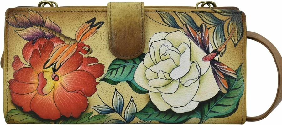 Anna by Anuschka Wallets | Anna By Anuschka Women'S Hand-Painted Genuine Leather Bi-Fold Wallet With Strap