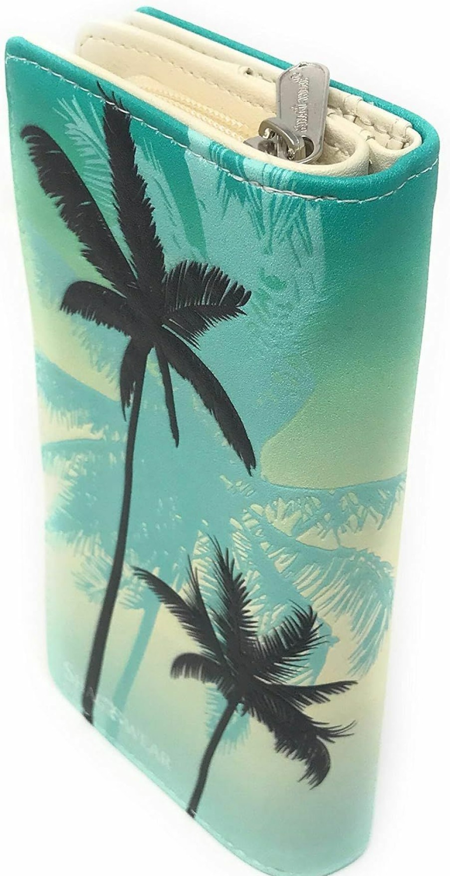 Shag Wear Wallets | Shag Wear Large Palm Tree Women'S Bifold Wallet Teal Vegan Leather 7\" … …