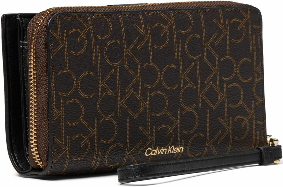 Calvin Klein Wallets | Calvin Klein Amara Signature Wallet On String Brown/Khaki/Black One Size