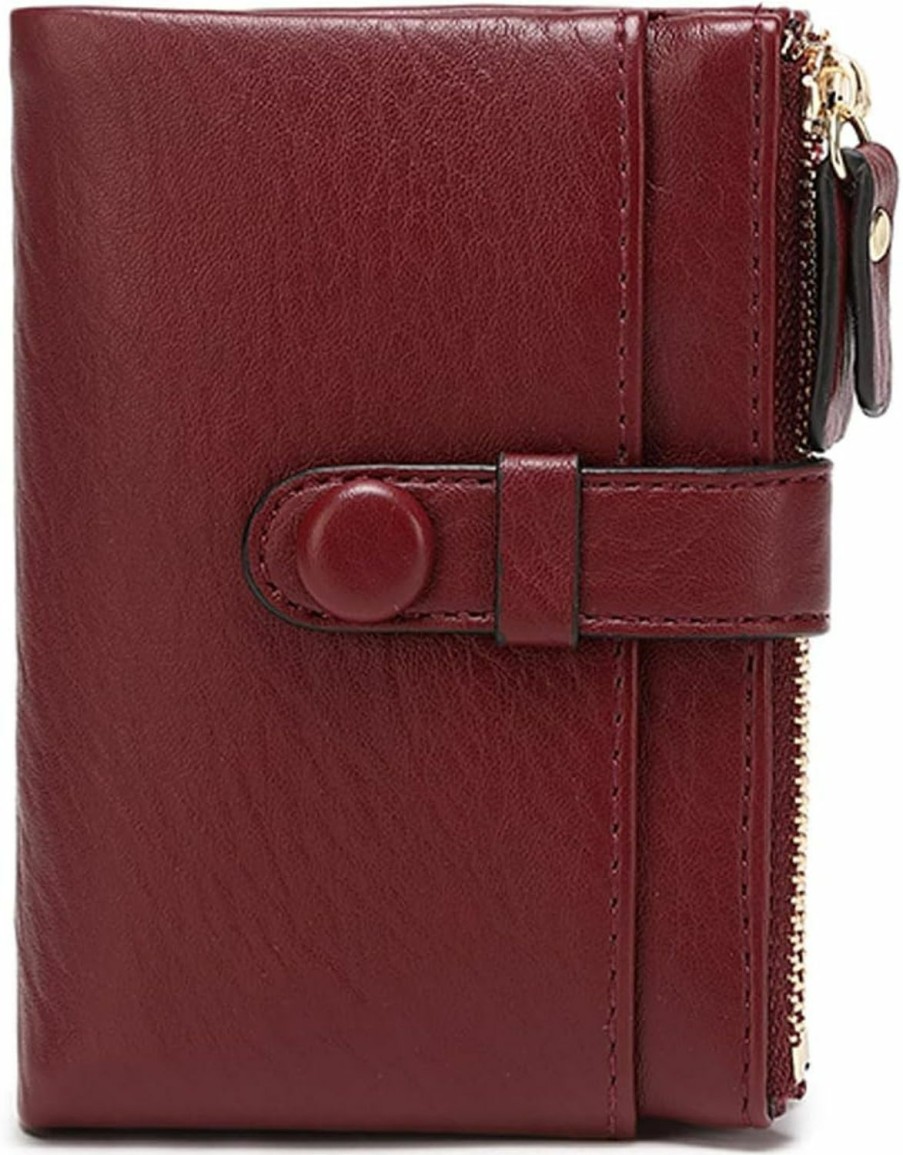 AOXONEL Wallets | Aoxonel Women'S Wallets Leather Wallets For Women Rfid Small Ladies Wallet Billfolds For Women,Trifold Mini Wallets For Women With Double Zipper Coin Pocket (Red)