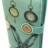 Shag Wear Wallets | Shag Wear Pocket Watch Rabbit Large Animal Wallet For Women And Teen Girls Mint Green 7\" Tall