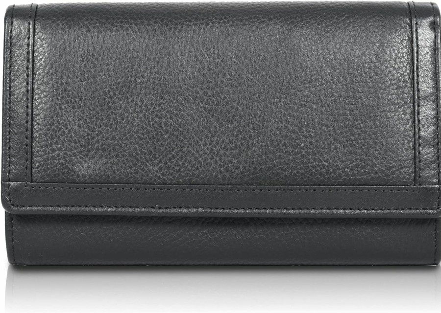 VALENCHI Wallets | Valenchi Rfid Flower Embossed Leather Wallet For Women-Multi Credit Card Slots,Mobile Case Coin Purse With Id Window (Cognac Vintage)