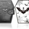 Gueevin Wallets | Gueevin Embossed Skull Coffin Shape Wallet Skull Leather Wallet For Women And Men Christmas Black Coffin Wallet With Gift Box For Women Man Gift Gothic Wallet Accessories