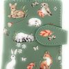 Shag Wear Wallets | Shag Wear Forest Animal Friends Small Wallet For Women Vegan Faux Leather Mint Green 4.5\"