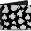 Buckle-Down Wallets | Buckle-Down Disney Wallet, Bifold, Big Hero 6 Baymax Poses Scattered Black White, Vegan Leather