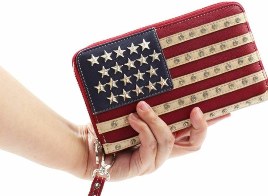 Montana West Wallets | Montana West Women'S Patriotic Studded Tote Satchel Handbags American Flag Purse And Crossbody Bag