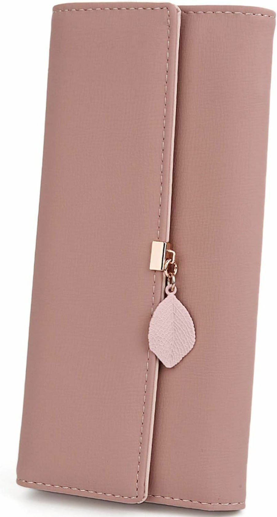 UTO Wallets | Uto Wallet For Women Pu Leather Leaf Pendant Card Holder Phone Checkbook Organizer Zipper Coin Purse