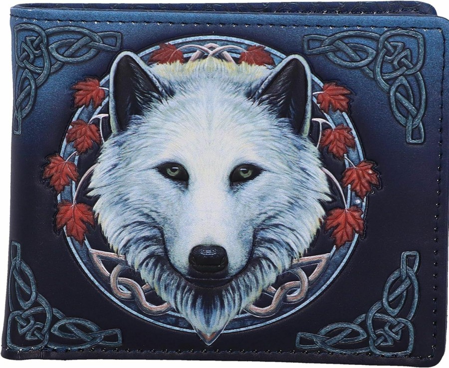 Nemesis Now Wallets | Nemesis Now Lisa Parker Guardian Of The Fall White Autumn Wolf Wallet, 11Cm, Blue