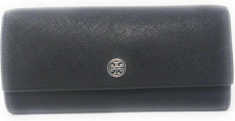 Tory Burch Wallets | Tory Burch Women'S Emerson Wallet On A Chain (Crossgrain Leather, Black)