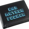 Miramax, LLC Wallets | Miramax, Llc Officially Licensed Black/Blue Embroidered Bad Mother Leather Wallet