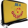 Buckle-Down Wallets | Buckle-Down Pu Zip Around Wallet Rectangle Ted Lasso Be A Goldfish Quote Yellow Blue Red