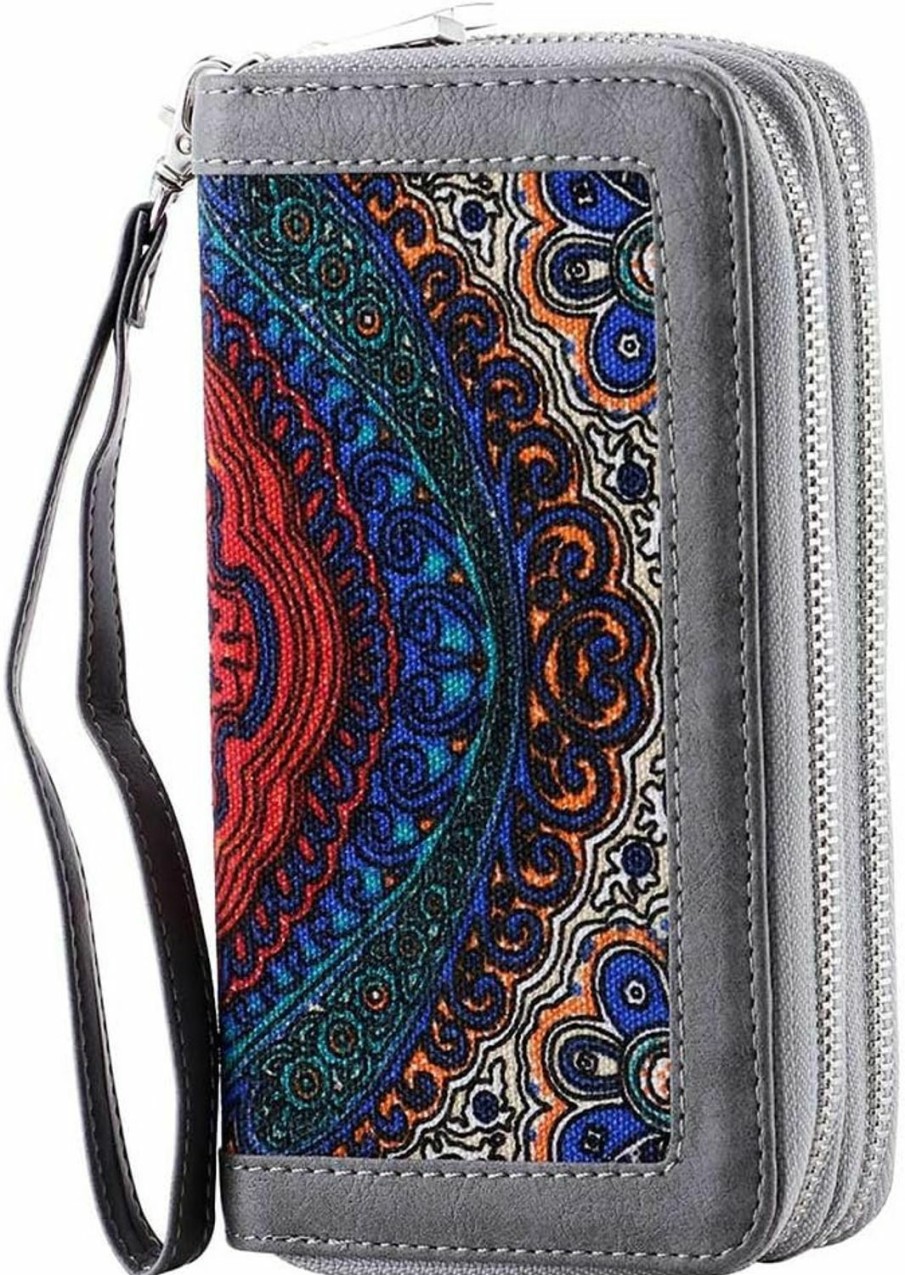 XEYOU Wallets | Xeyou Double Zipper Long Clutch Wallet Cellphone Wallet For Women With Removable Wristlet Strap For Credit Card, Cash, Coin, Bill