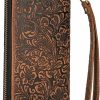 GUZUHUKU Wallets | Guzuhuku Vintage Embossed Zipper Wallet, Womens Wallets Large Capacity Detachable Wrist Strap Clutch Purses Perfect For Travel And Dating