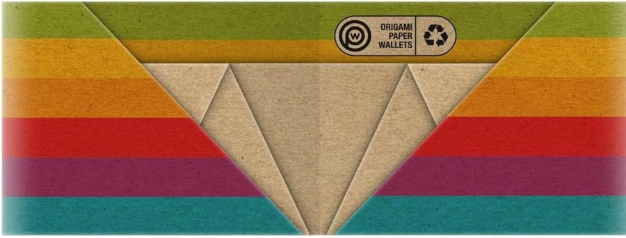 Origami Paper Wallets Wallets | Origami Paper Wallets Slim Organic Vegan Eco Friendly Recycle Paper Minimalist Gifts For Man Women Wallets Rainbow