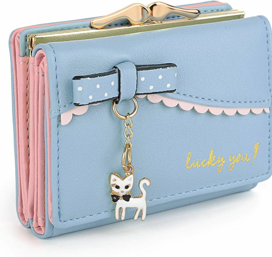 UTO Wallets | Uto Women'S Trifold Wallet Cute Kitty Bowknot Card Holder Small Coin Purse