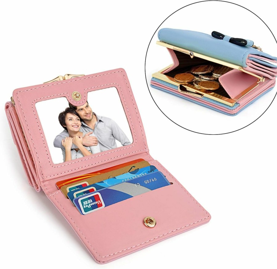 UTO Wallets | Uto Women'S Trifold Wallet Cute Kitty Bowknot Card Holder Small Coin Purse