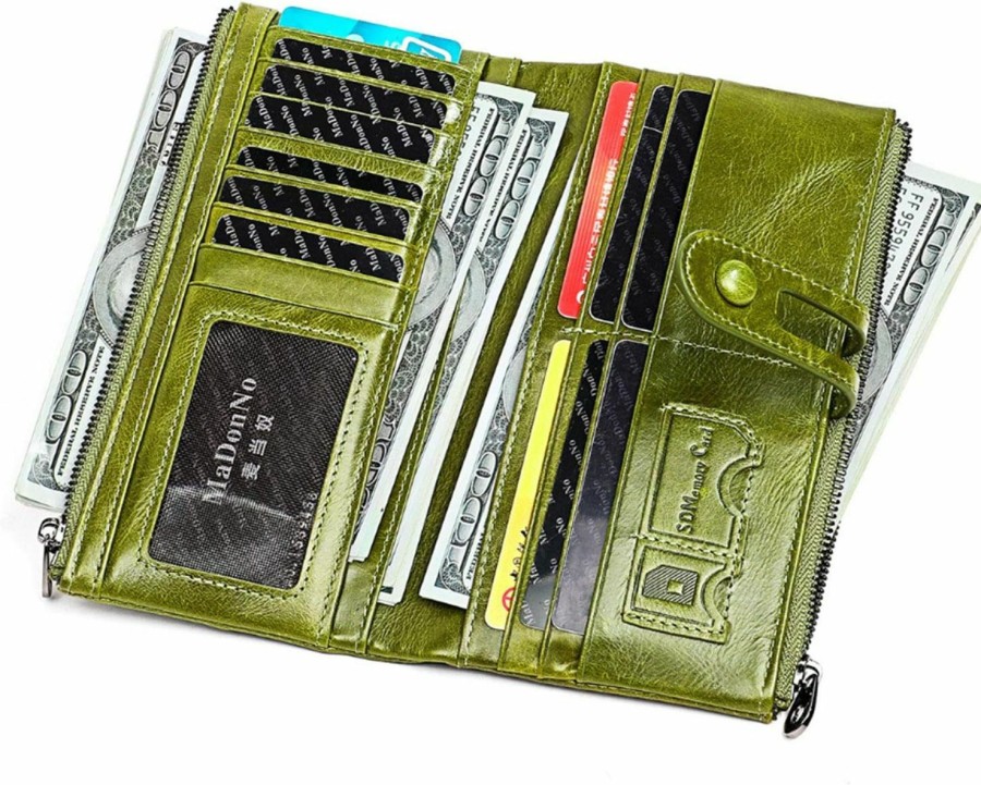 Alkenred Wallets | Alkenred Leather Wallets For Women Western Bifold Check Book Holder Women'S Wallets, Card Cases & Money Organizers Large (Green)