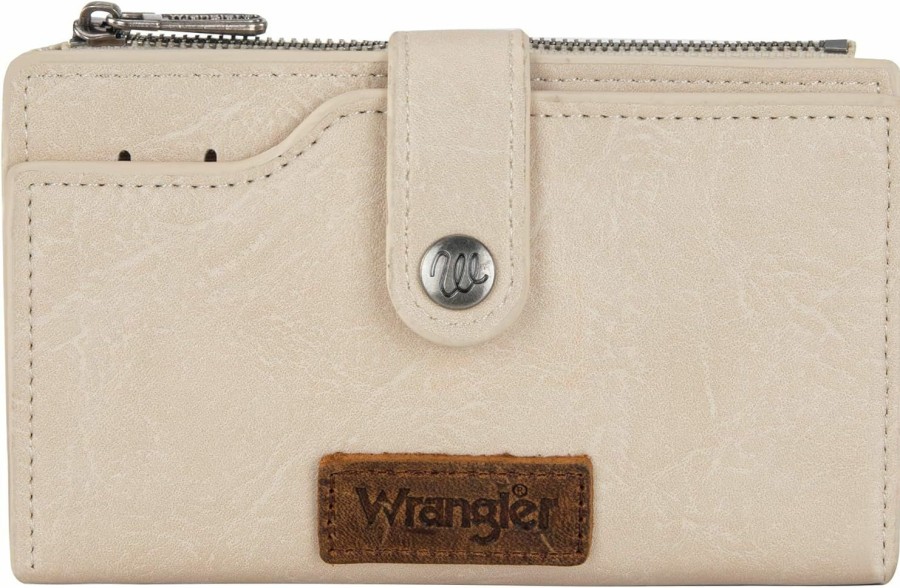 Wrangler Wallets | Wrangler Wallet For Women Bifold Card Holder With Zipper Pocket Ladies Clutch Purse With Id Window Brown