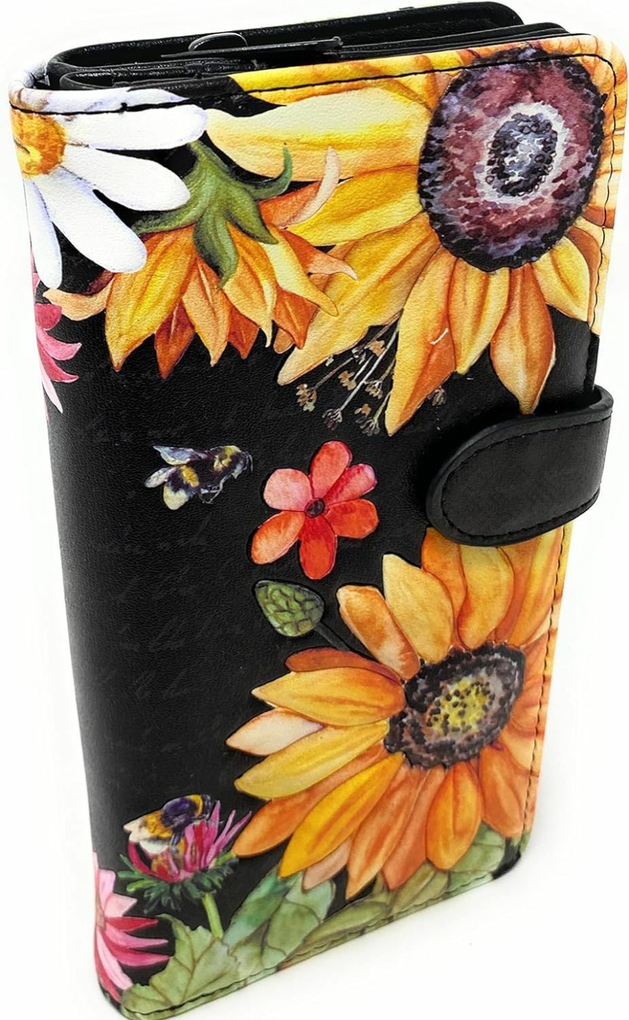 Shag Wear Wallets | Shag Wear Sunflower Large Women'S Wallet Black