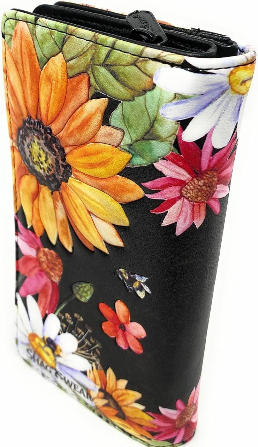 Shag Wear Wallets | Shag Wear Sunflower Large Women'S Wallet Black