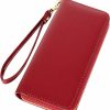 VOCUS Wallets | Vocus Womens Wristlet Wallet Zip Around Clutch Wallet Large Rfid Blocking Pu Leather Bifold With Phone Holder For Travel