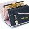 SUMGOGO Wallets | Sumgogo Small Wallet For Women Cute Cat Pendant Card Holder Organizer Girls Front Pocket Coin Purse Leather (A-Pink)