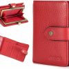 Contacts Wallets | Contact'S Womens Kiss Lock Wallet Small Leather Kiss Clasp Coin Purse Card Holder Bifold Rfid Wallet For Women With Photo Window (Red)