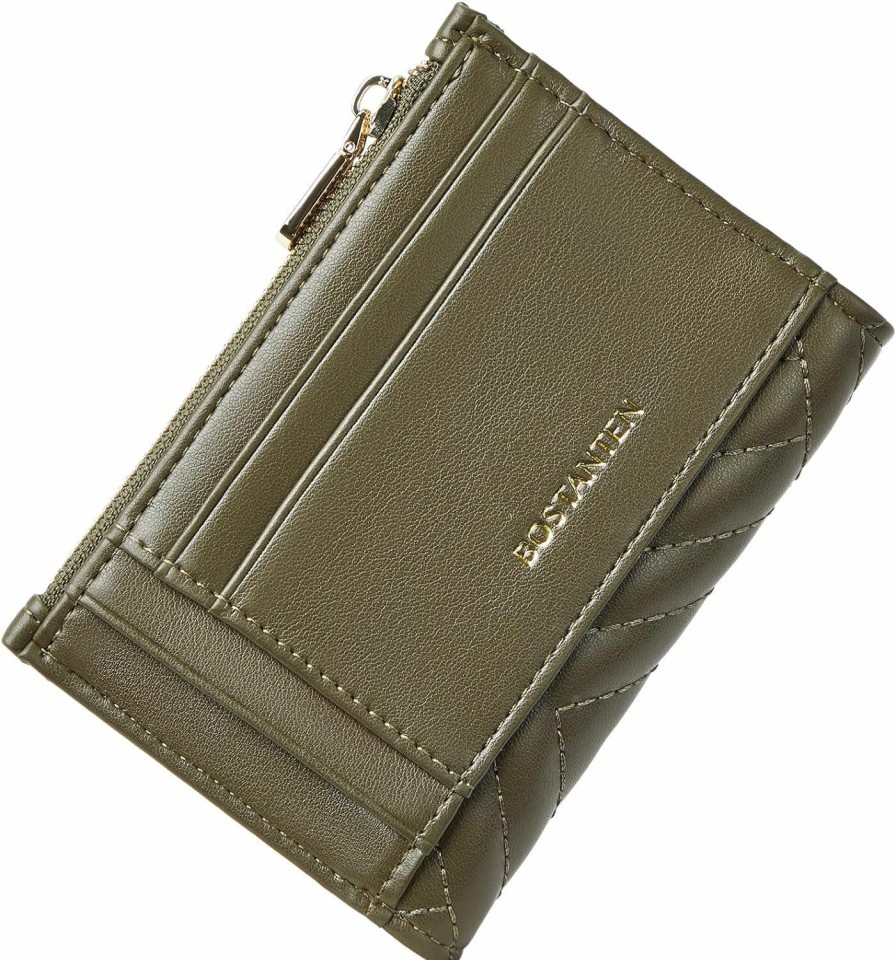 BOSTANTEN Wallets | Bostanten Wallet Women Small Leather Rfid Blocking Credit Card Holder Slim Bifold Wallet With Zipper Pocket Green