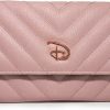 Buckle-Down Wallets | Buckle Down Disney Wallet, Foldover, Disney Signature D Logo Rose Gold, Pink, Chevron Stitch, Vegan Leather