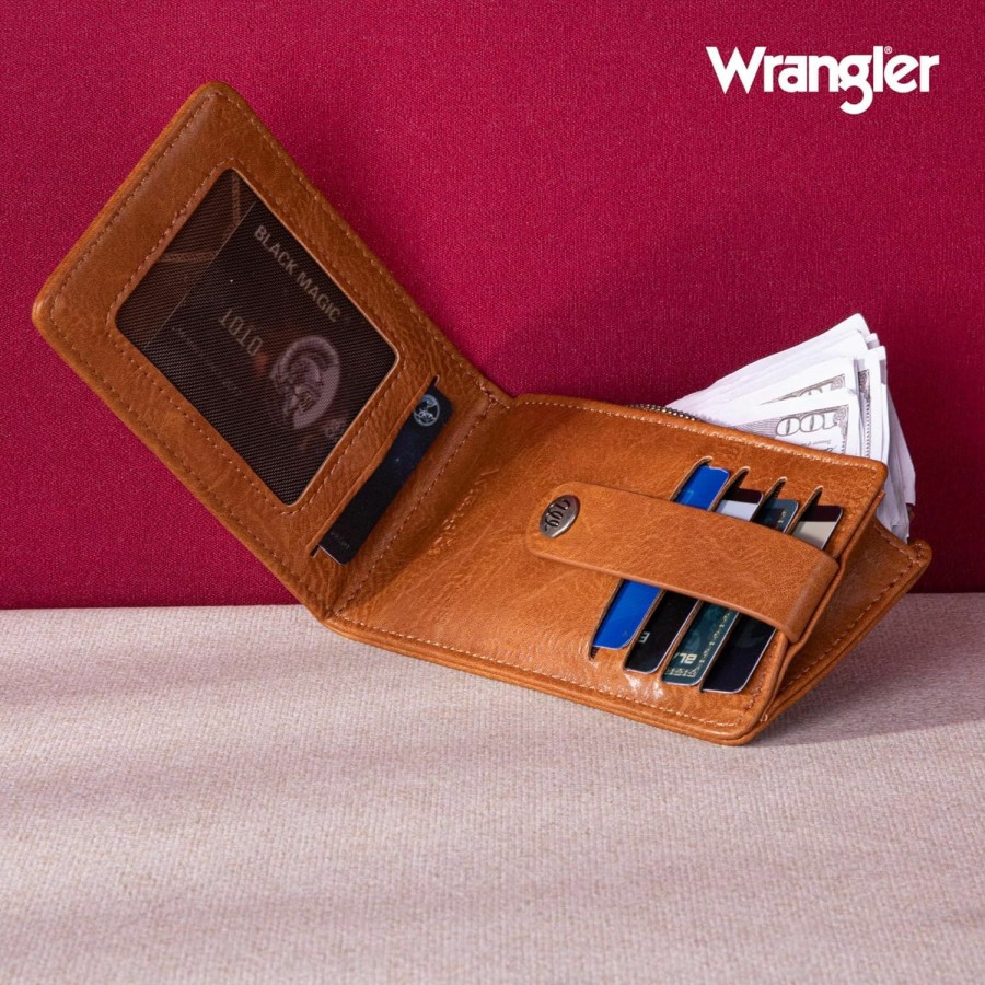 Wrangler Wallets | Wrangler Womens Bifold Wallet Vintage Multi Credit Card Holder For Women Slim Minimalist With Zipper Pocket Coin Purse Wg151-238Bk